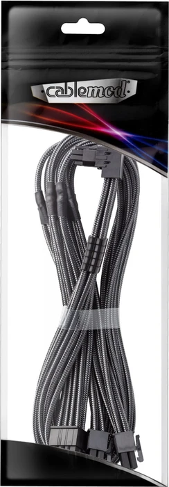 CableMod C-Series Pro, 12VHPWR Kabel, Corsair Type 4, 3x 8-Pin PCIe Stecker auf 16-Pin PCIe 5.0 12VHPWR Stecker, Adapterkabel, 90°, Variante A, carbon, 60cm