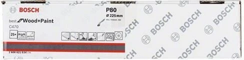 Bosch Professional C470 Best for Wood and Paint Schleifblatt K80, 225mm, 25 Stück