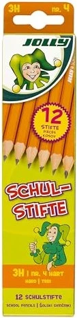 Jolly Schulstift Bleistift 3H graphit, Kartonetui, 12er-Pack