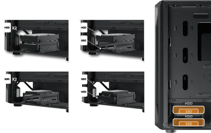 Xigmatek Gaming X, schwarz, Glasfenster