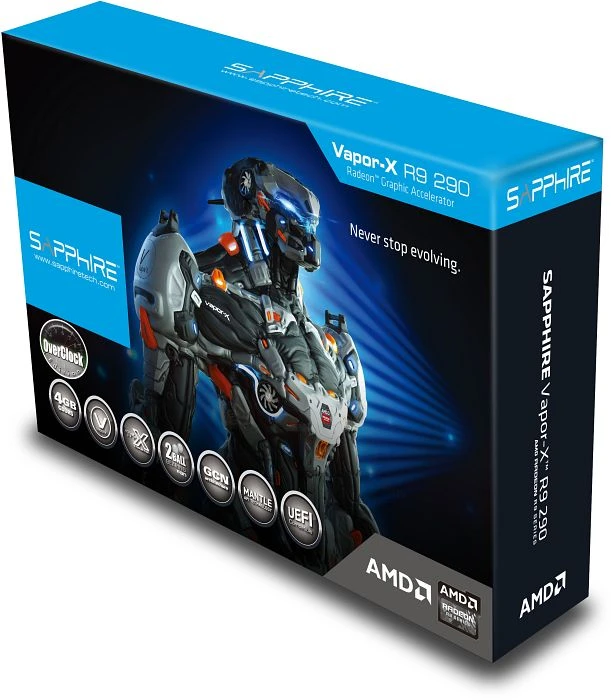 Sapphire Vapor-X Radeon R9 290 Tri-X OC, 4GB GDDR5, 2x DVI, HDMI, DP, full retail