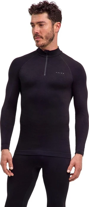 Falke Maximum Warm Half-Zip Funktionsshirt langarm schwarz (Herren)