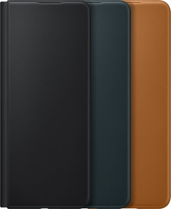 Samsung Leather Flip Cover für Galaxy Z Fold 3 5G Camel