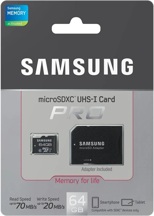 Samsung PRO R70/W20 64GB Kit, UHS-I, Class 10