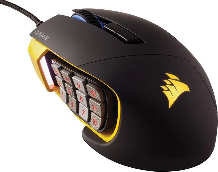 Corsair Scimitar Pro RGB Optical MOBA/MMO Gaming Mouse gelb, USB