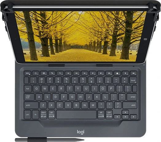 Logitech Universal Folio mit Tastatur für 9-10" Tablets, schwarz, DE