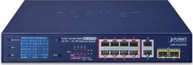 Planet GSD Rackmount Gigabit Switch, 10x RJ-45, 2x SFP, 120W PoE+ (GSD-1222VHP)