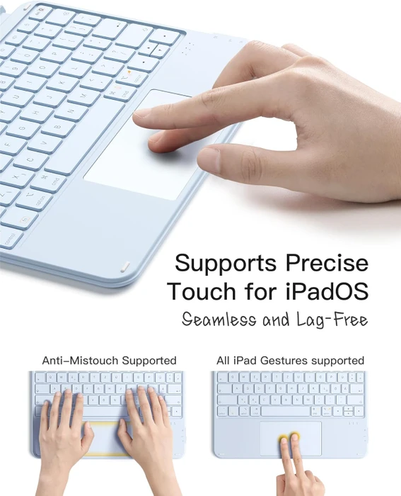 Inateck ACE Touch Ultraleicht Tastatur für iPad Pro 11" (M4), blau, UK