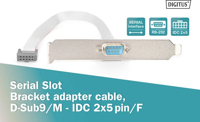 Digitus Seriell-Port Slotblech, seriell via DB9 (RS-232), IDC 10-Pin
