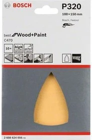Bosch Professional C470 Best for Wood and Paint Schleifblatt K320, 100x150mm, 10 Stück