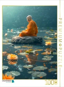 Calvendo Klang der Stille - buddhistischer Mönch meditiert im See