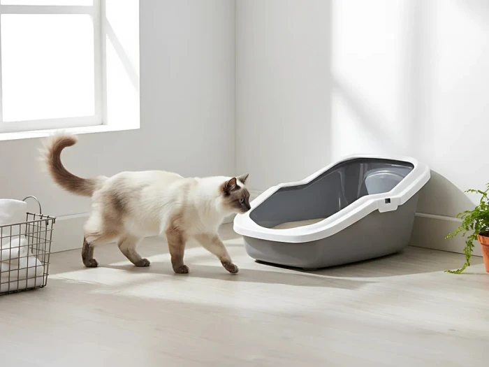 Savic Aseo offene Katzentoilette, hinten erhöht, Cool Grey
