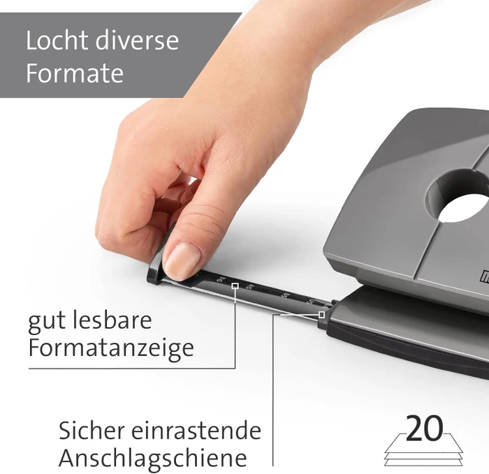 Novus B 220 Color ID 2.0 Bürolocher, Smart Grey