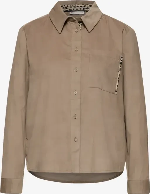 Street One Cordbluse mit Tapedetails Hemd langarm flowing beige (Damen)