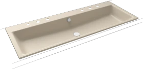 Kaldewei Puro Einbau-Doppelwaschtisch 120x46cm mit 2x3 Hahnlochbohrung, Perl-Effekt, warm beige 20