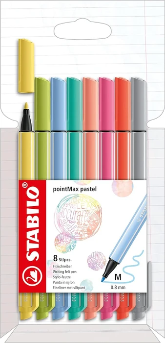 STABILO pointMax pastell sortiert, 8er-Pack, Kunststoffetui