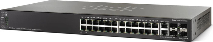 Cisco SF500 Rackmount Managed Stacking Switch, 24x RJ-45, 2x RJ-45/SFP