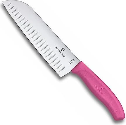 Victorinox SwissClassic Santokumesser mit Kullenschliff, 17cm rosa