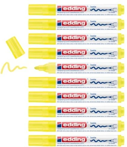 edding 4500 Textilmarker neongelb, 10er-Pack