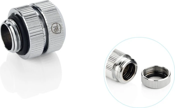 Bitspower Touchaqua Link Adapter Female G1/4", 16-22mm verstellbar, Glorious Silver, 2er-Pack