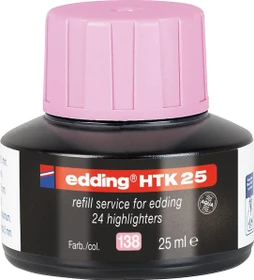 edding HTK25 Textmarker pastel Tintenflasche rosa, 25ml