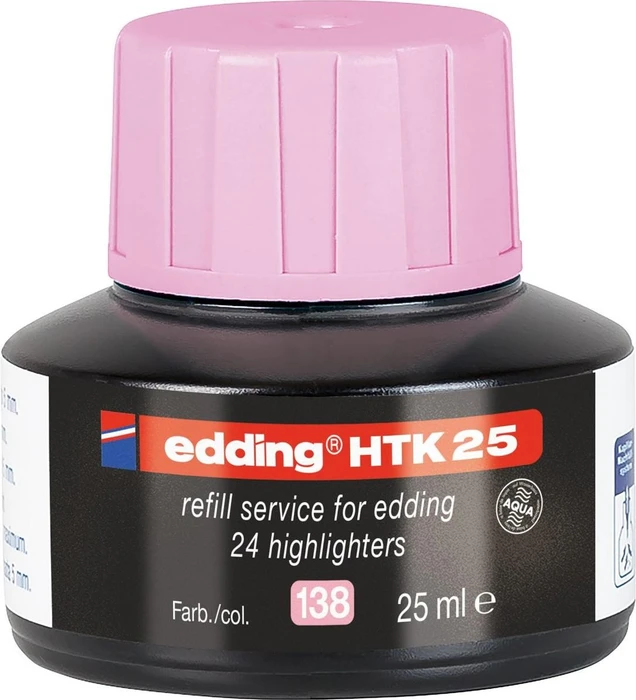 edding HTK25 Textmarker pastel Tintenflasche rosa, 25ml