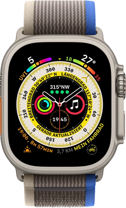 Apple Trail Loop S/M für Apple Watch Ultra (49mm) blau/grau