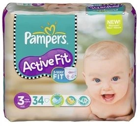Pampers Active Fit Gr.3 Einwegwindel, 4-9kg, 34 Stück