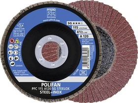 Pferd PFC 115 A 120 PSF STEELOX POLIFAN Fächerschleifscheibe K120, 115x22.23mm, 10 Stück