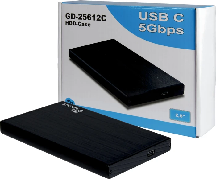 Inter-Tech Argus GD-25612C, schwarz, USB-C 3.0