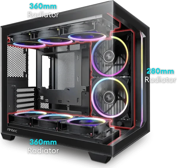 Antec C5 ARGB Black, Glasfenster