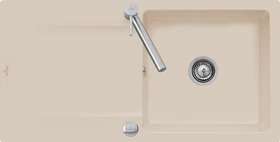 Villeroy & Boch Siluet 60 Einbau Becken reversibel mit Ablauffernbedienung almond