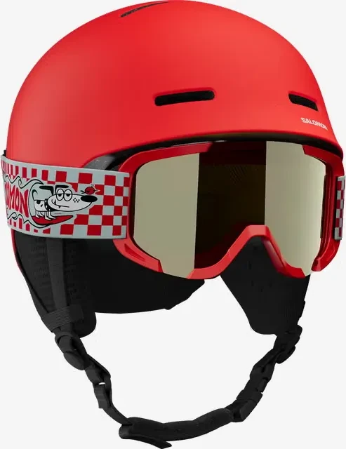 Salomon Player Combo Helm cherry tomato (Junior)