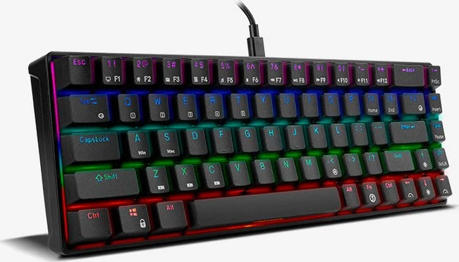 Ozone Tactical Wireless Mini Keyboard, LEDs RGB, Outemu Red, USB/Bluetooth, US
