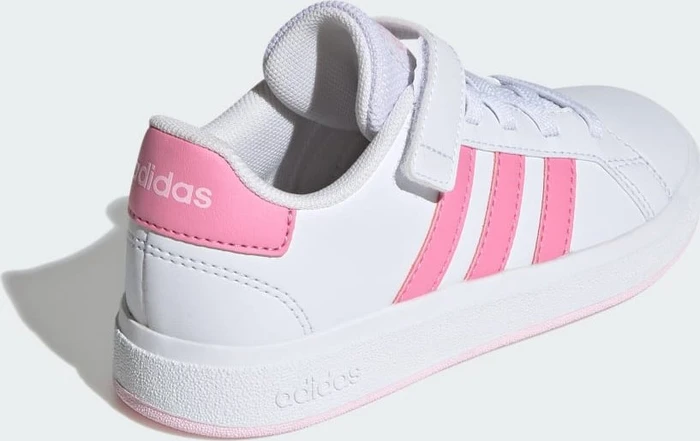 adidas Grand Court Court Elastic Lace and Top Strap cloud white/bliss pink/clear pink (Junior)