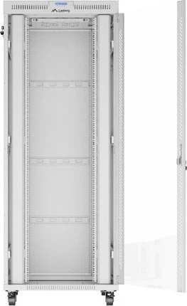 Lanberg 19" Rackschrank 42HE, LCD, freistehend, Flat Pack, V2, Glastür, IP20, RAL 7035, 1000mm tief