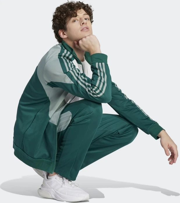 adidas Colorblock Trainingsanzug collegiate green/silver green/white (Herren)