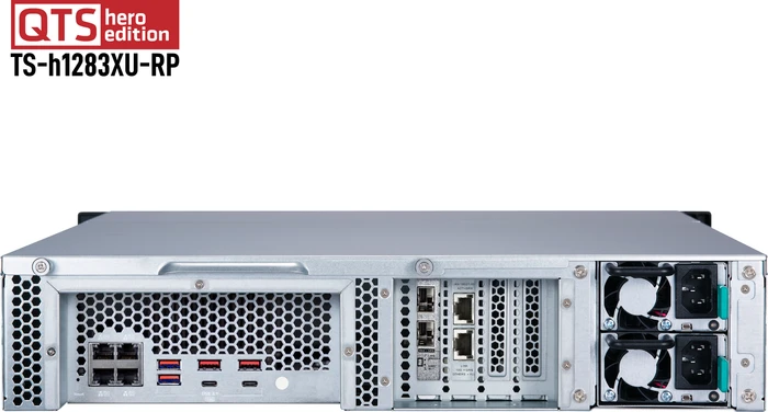 QNAP QuTS hero TS-h1283XU-RP-E2136-32G, 32GB RAM ECC, 2x SFP+ 10Gb/s, 2x RJ-45 10GBase-T, 2HE