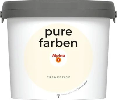 Alpina Farben Pure Farben Wandfarbe cremebeige innen beige, 2.5l