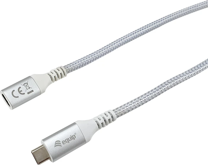 Equip USB-C Verlängerung, USB 3.1, 10Gb/s, USB-C 3.1 [Stecker] auf USB-C 3.1 [Buchse], Verlängerungskabel C/C, 0.5m, weiß