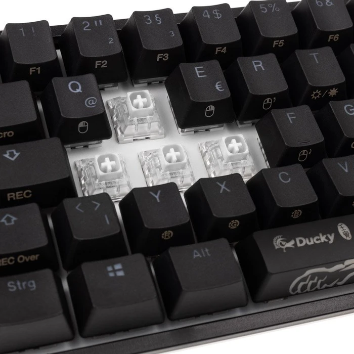 Ducky One 2 Pro Mini, PBT, schwarz, LEDs RGB, Kailh Box WHITE, USB, DE