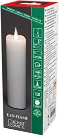 Konstsmide Echtwachskerze 17.8cm weiß LED 1x warmweiß, 1 Stück
