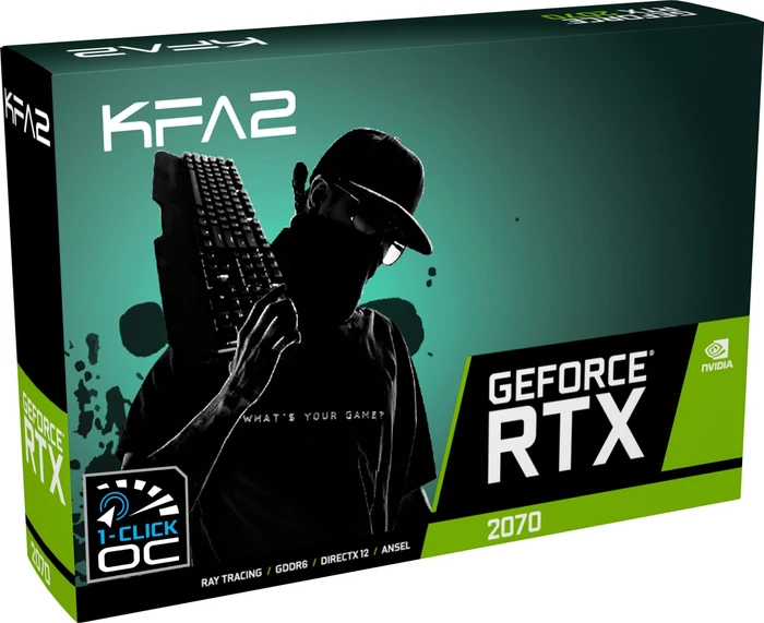 KFA2 GeForce RTX 2070 Mini (1-Click OC), 8GB GDDR6, DVI, HDMI, DP