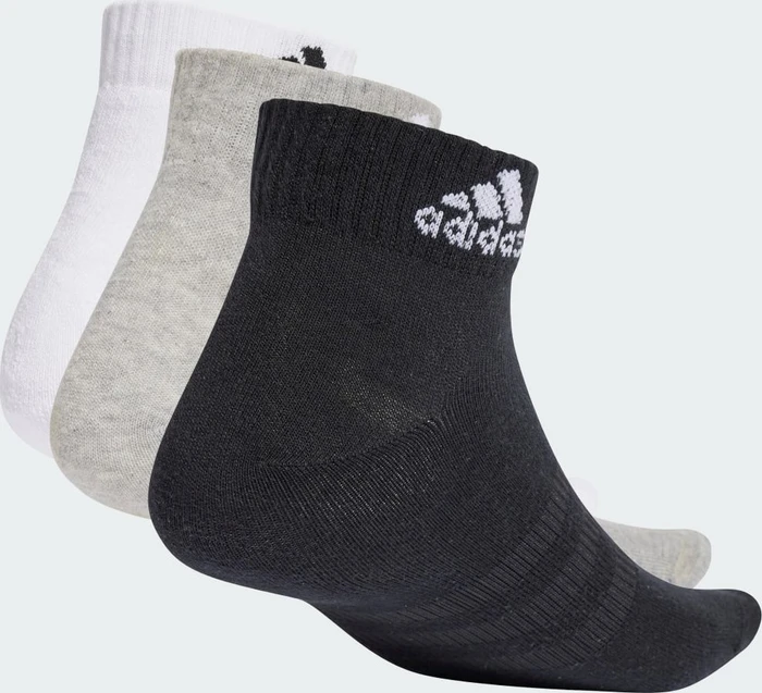 adidas Thin and Light Ankle Socken medium grey heather/white/black, 3 Paare
