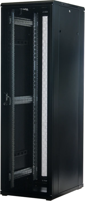 Rockstable 19" Serverschrank 42HE, Gitternetztür, IP2X, schwarz, 800mm tief