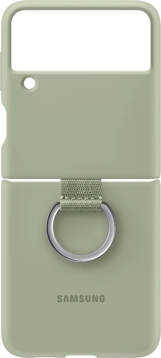 Samsung Silicone Cover with Ring für Galaxy Z Flip 3 5G Olive Green