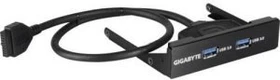 GIGABYTE 2x USB 3.0 Front Panel, 3.5" Multifunktionspanel, schwarz
