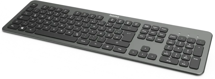 Hama KW-700 Wireless Slim-Design Tastatur, anthrazit/schwarz, USB, DE