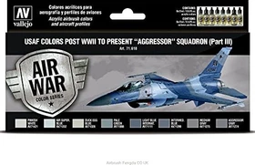 Vallejo Model Air Air War Color Series USAF Colors Post WWII to Present Aggressor Squadron Part 3 Farbset, 8-tlg.