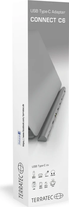 TerraTec Connect C6 Multiport-Adapter, USB-C 3.0 [Buchse]